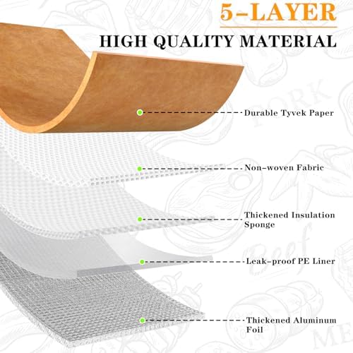 BBQ Blanket for Resting Meat, BBQ Brisket Blanket Meat Resting Blanket for Smoking, Grilling Meat Insulated Resting Bag with Wide Mouth for Large Brisket/Turkey (Regular 25in)