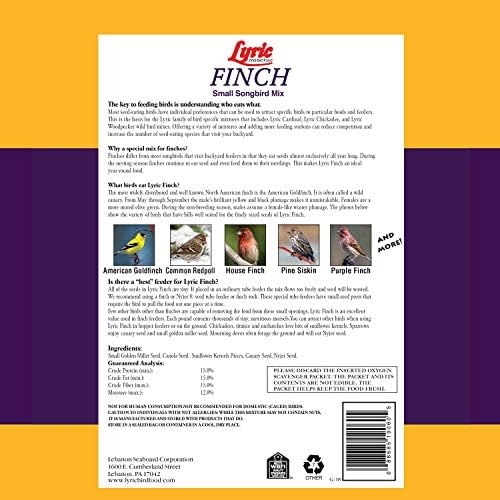 Lyric Finch - Small Songbird Wild Bird Seed - Attracts Goldfinches, House Finches, Purple Finches & More - 20 lb. bag
