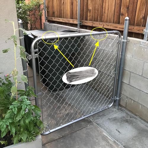 10 inch 100-Pack Chain Link Fence Ties, Heavy Duty 11 Gauge Aluminum Fence Tie Wires, Chain Link Hook Ties Dog Fence Slats for Chain Link Fence, Garden Fence, and Dog Fence Repair