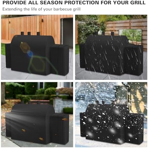8080 Grill Cover Fits for Char-Griller Duo 5050 Double Play 5650 Charcoal Grill, Expandable Gas Grill Cover 600D Heavy Duty BBQ Cover Fits for Char-Griller 3-Burner Dual Fuel Outdoor Grill