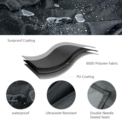 Outdoor Heavy Duty Waterproof Pellet Grill Cover for Traeger 34,Pro 34 Series Wood Pellet Smoker Grill,Texas and More,Full Length All Weather Protection Grill Cover for Traeger BAC380 BAC504,Black