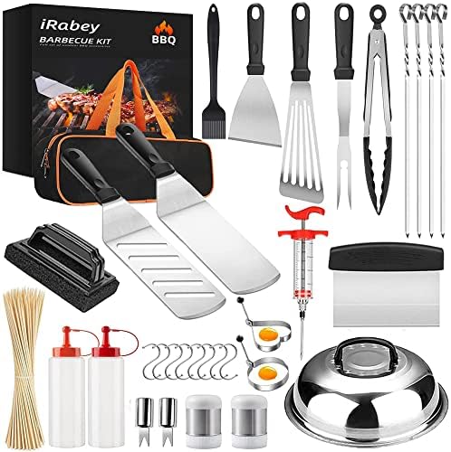 Griddle Accessories Kit, 131 PCS Griddle Grill Tools Set Stainless Steel Grill BBQ Spatula Set, Griddle Utensils Kit for Blackstone with Storage Bag for Men Women Outdoor Camping
