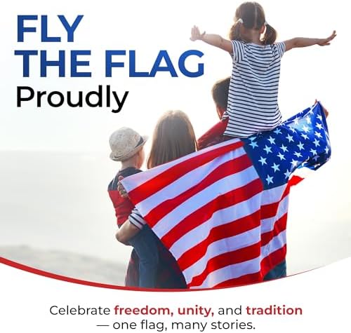 American Flag for Outside Heavy-Duty US Flag with Embroidered Stars Reinforced Nylon USA Flag Built for Outdoors Sewn Stripes UV Protection Brass Grommets (3x5 ft)
