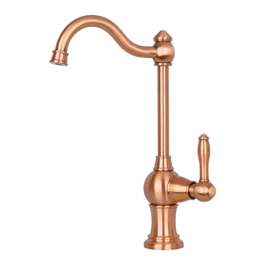 Akicon Kitchen Water Filter Faucet, Brass Body 100% Lead-Free Drinking Water Faucet Fits Most Reverse Osmosis Units or Filtration System, Non-Air Gap, Cold Water Only (Copper)