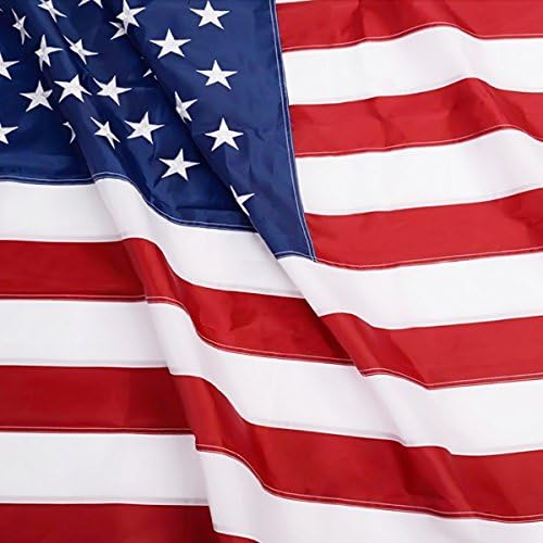 ANLEY EverStrong Series American Flag 6x10 Foot Heavy Duty Nylon - Embroidered Stars and Sewn Stripes - 4 Rows of Lock Stitching - US National Banner Flags with Brass Grommets 6 X 10 Ft