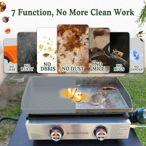 Silicone Griddle Mat Cover for Blackstone 22 Inch,Upgraded Full-edge Heavy Duty Food Grade Silicone Grill Protective Cover for Blackstone Accessories, Protect for Omnivore from Dirt,Rust(Gray）