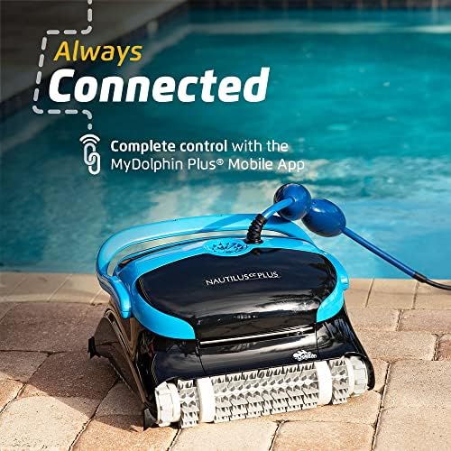 Dolphin Nautilus CC Plus Wi-Fi Automatic Robotic Pool Vacuum Cleaner, Always Cleaning, Never Charging, with Wall Climbing Scrubber Brush, Ideal for In-Ground Pools up to 40 FT in Length