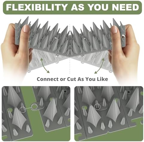 20 Pack Bird Spikes Deterrent - 20ft Pigeon Deterrent for Balcony. 3200 Spikes to Keep Birds Away. Bird Spikes for Outside to Keep Birds Away & Deter Barn Swallows from Nesting, Squirrel Deterrent