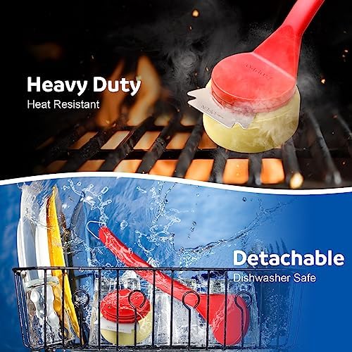 Anpro Grill Brush and Scraper Bristle Free Head - Steam Cleaning Grill Brush Bristle Free， Safe Unique V-Shaped Brush Head,No Scratch Cleaning,Grill BBQ Cleaning Brush for Steam/Gas