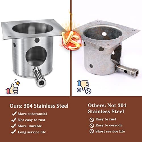 QuliMetal SUS304 Stainless Steel Fire Burn Pot Replacement Parts for Traeger and Pit Boss Pellet Grills, Durable Firepot with Ash Remover and Screws