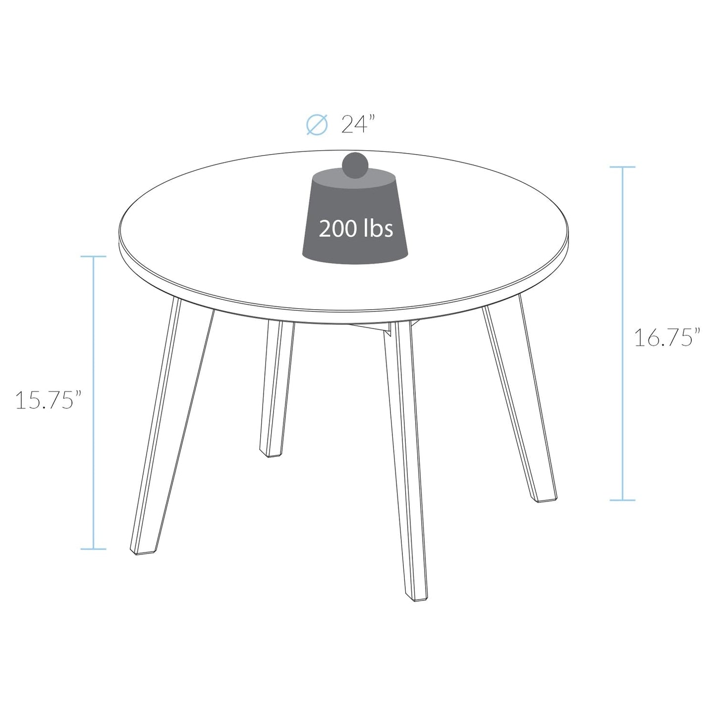 American Trails Genuine 100% Hardwood Round Coffee Table - Hand-Wiped Sweet Oak