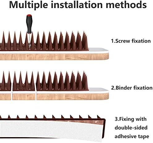 Bird Spikes, 30 Pack Bird Deterrent for Outside, Pigeon Spikes for Raccoon Squirrel Cats Bird Deterrent Spikes for Fences and Roofs to Keep Birds Away(28Feet)