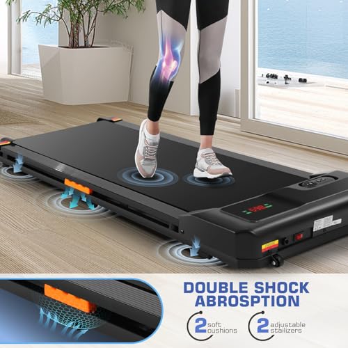 ANCHEER Under Desk Treadmill, 300LBS Capacity Compact Treadmills for Home/Office, 2.5HP Portable Walking Pad Treadmill with Remote Control Walking Jogging Running Exercise Machine