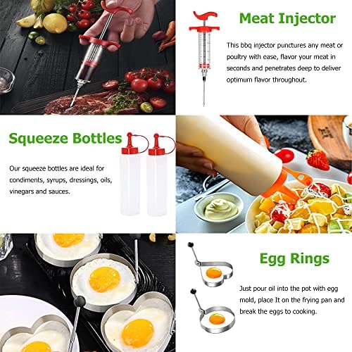 Griddle Accessories Kit, 131 PCS Griddle Grill Tools Set Stainless Steel Grill BBQ Spatula Set, Griddle Utensils Kit for Blackstone with Storage Bag for Men Women Outdoor Camping