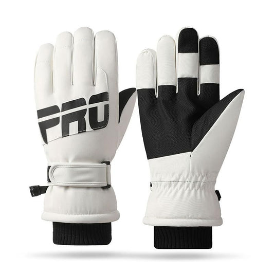 ANJMEICH Ski Sports Gloves, Fleece Warm, Anti-Slip Wear, Touch Screen, Outdoor Sports Gloves (White)