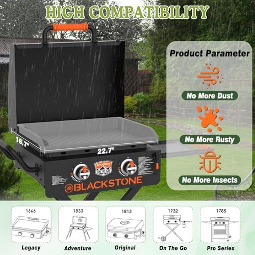 Silicone Griddle Mat Cover for Blackstone 22 Inch,Upgraded Full-edge Heavy Duty Food Grade Silicone Grill Protective Cover for Blackstone Accessories, Protect for Omnivore from Dirt,Rust(Gray）