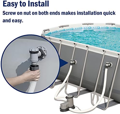 1.5" Pool Hose for Intex Filter Pump - 29060E Pool Hoses for Above Ground Pools, 1.5 Inch Pool Filter Hose for Coleman Intex Sand Filter Pumps & Saltwater Systems 59" Long (2 Pack)