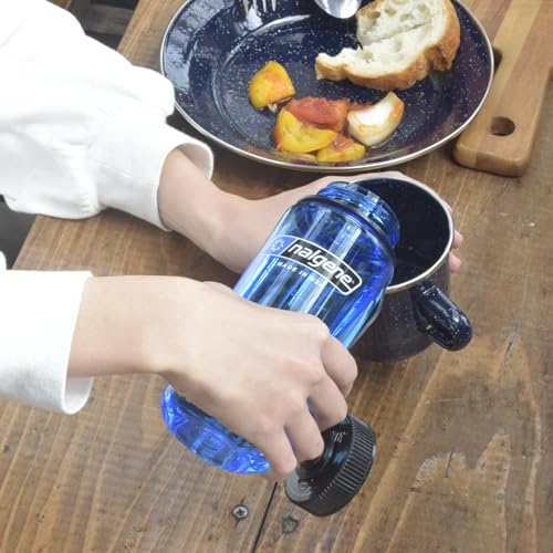 Nalgene Sustain Tritan BPA-Free Water Bottle Made with Material Derived from 50% Plastic Waste, 16 OZ, Wide Mouth, Slate Blue
