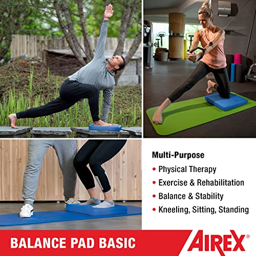 AIREX Balance Pad Basic – Stability Trainer for Balance, Stretching, Physical Therapy, Exercise, Mobility, Rehabilitation and Core Training Non-Slip Closed Cell Foam Premium Balance Pad, Blue, (30-1907)
