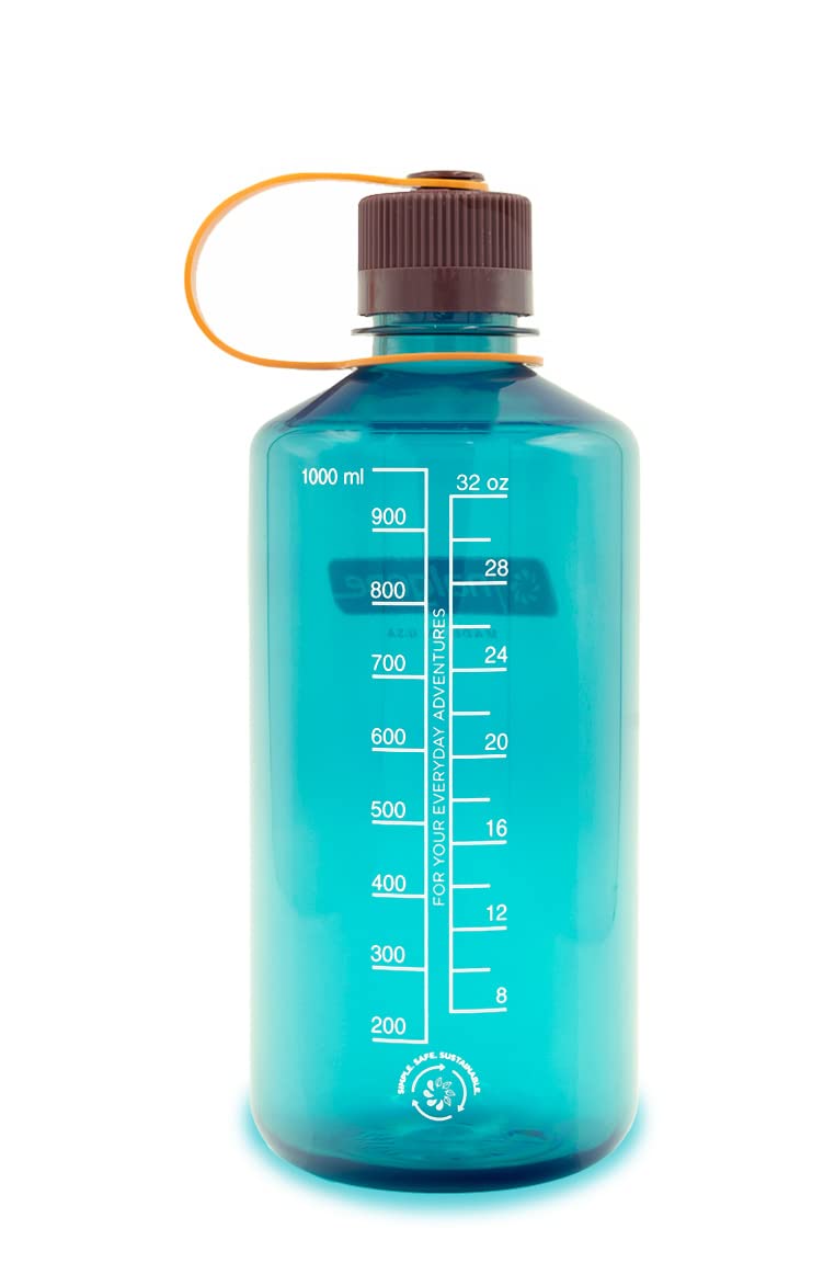 Nalgene Sustain Tritan BPA-Free Water Bottle Made with Material Derived from 50% Plastic Waste, 32 OZ, Narrow Mouth, Teal
