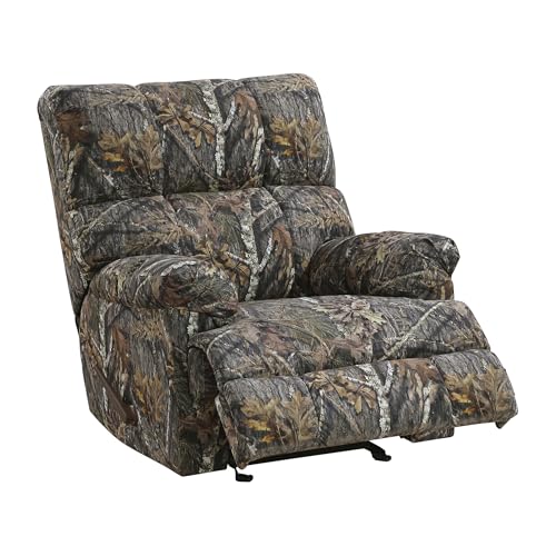Lexicon Glider Recliner Chair with Lever Handle, Textured Microfiber Manual Recliner, Plush Stitching Cushion, Pillow Top Arms, Rustic Armchair for Cabin/Living Room, Easy Assembly, Camouflage