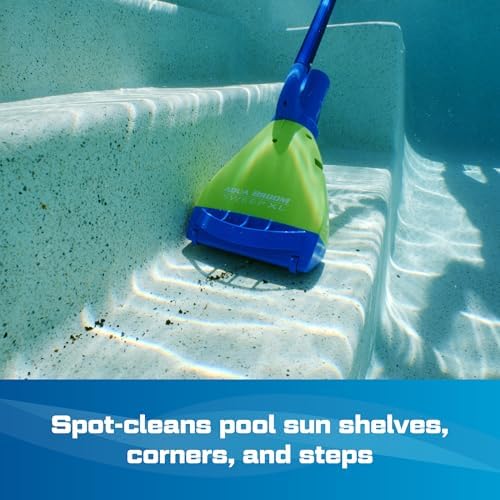 POOL BLASTER Aqua Broom Sweep XL Cordless Rechargeable Pool Vacuum for Hot Tub, Spa & Spot Cleaning in Above Ground & Inground Pools, 40 Min Run Time, Pole Set, Battery-Powered Hot Tub Vacuum Spa Vac