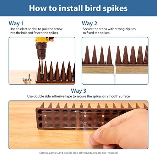 Bird Spikes, 30 Pack Bird Squirrel Raccoon Pigeon Cat Animal Deterrent Spikes for Outside Anti Bird Defender Spikes Outdoor to Keep Birds Away
