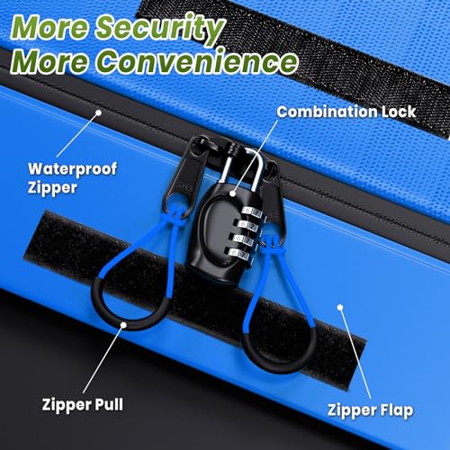 APTY Car Rooftop Cargo Carrier Bag, 16 Cubic Feet Soft Roof Top Luggage Bag for All Vechicles with/Without Racks - with Waterproof Zip, Anti-Slip Mat, Door Hooks, Luggage Lock, Storage Bag