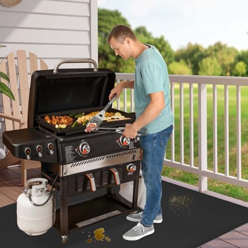 70 x 48 in Under Grill Mat Compatible with Blackstone 28in & 36in Griddle - Fireproof BBQ Mats for Grilling to Protect The Deck, Patio, Pavers - Griddle Mat Compatible with Blackstone - 1mm