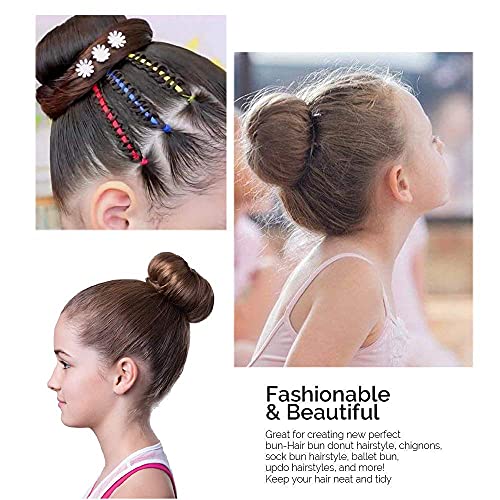 Hair Donut Bun Maker Blonde, Ring Style Bun, 2PCS Chignon Hair Increase Doughnut Shaper for Thick and Long Hair (X-Large, 4.5 Inch/Black)