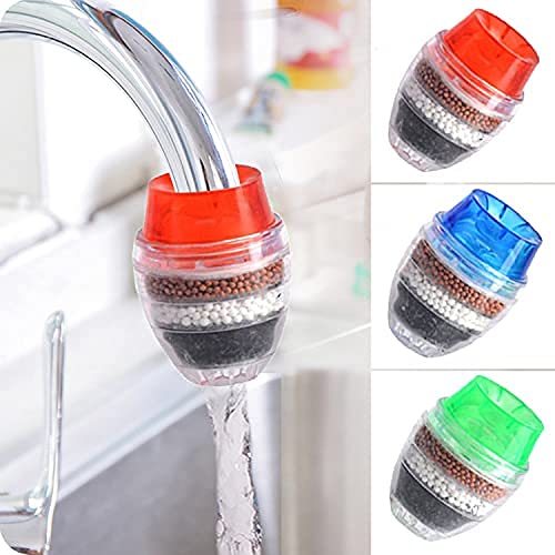 Aiptosy 3 Pack Faucet Mount Filters,Faucet Water Filter Purifier Kitchen Tap Filtration Activated Carbon Removes Chlorine Fluoride Heavy Metals Hard Water for Home Kitchen Bathroom