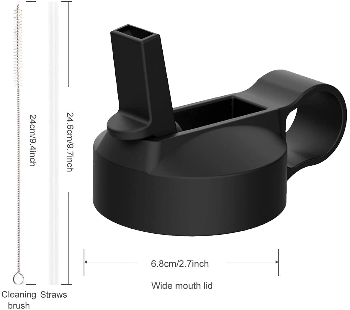 The Mass Wide Mouth Straw Lid Compatibility Most Sports Water Bottle (White & Jade)