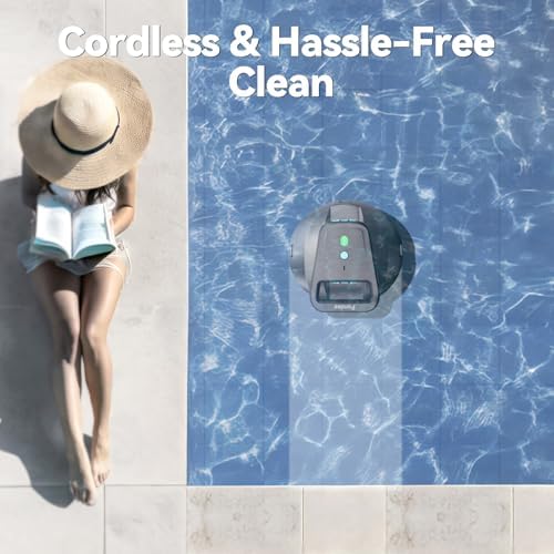 X1 Robotic Pool Vacuum, Cordless Pool Cleaner with 120 Mins Runtime, Auto-Parking, 2.5h Fast Charging, Ideal for Above Ground Pool and Flat-Bottom Inground Pools up to 850 sq.ft