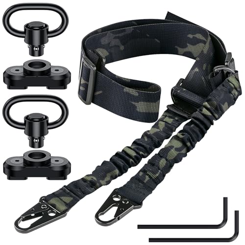 CVLIFE Two Point Sling Rifle Sling Adjustable Length Gun Sling for Outdoor Sport Camo Black