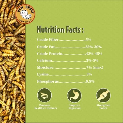 UCM Group 10LB Dried Black Soldier Fly Larvae for Chicken, Poultry, Wild Birds,100% Natural Non-GMO, No Additives, Treat, More Calcium Chicken Treats Than Mealworms