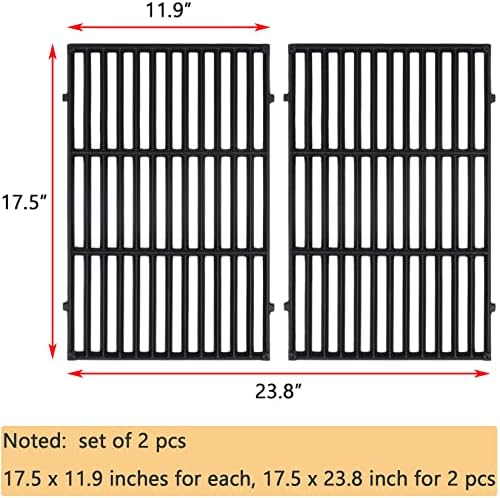GasSaf 7638 Grill Grates for Weber Spirit 300 310 315 320 330, 17.5x12 Cast Iron Grates for Genesis 1000-3500, Genesis Gold Silver Platinum B/C, Spirit 700, Weber 900, Replace Grill Parts 7639 65906