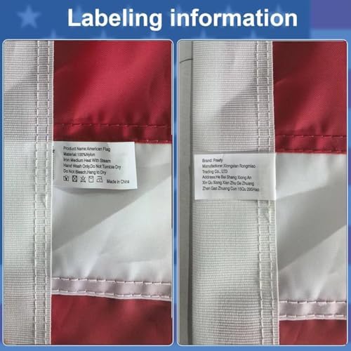American Flag For Outside 2.5x4 Ft Pole Sleeve Banner Style-Embroidered Stars,Sewn Stripes,Water Resistant,Heavy Duty Durable New Nylon USA US Outdoor Indoor Flags (Pole NOT Included)