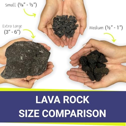American Fireglass Small Lava Rock, 1/8" - 1/2" | Use in Fireplace, Fire Pit or Bowl | Outdoor & Indoor Volcanic Rock for Natural Gas or Propane Fires | Decorative Landscaping | 10 lb Bag