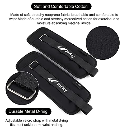 Ankle Weights, Wrist Leg Arm Weights for Women Men Kids with Adjustable Straps, Strength Training Weighted for Yoga, Jogging, Running, Walking, Fitness, Gym Workout - 1LBS Pair (0.5 LB Each Weight),