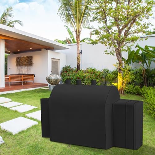 8080 Grill Cover Fits for Char-Griller Duo 5050 Double Play 5650 Charcoal Grill, Expandable Gas Grill Cover 600D Heavy Duty BBQ Cover Fits for Char-Griller 3-Burner Dual Fuel Outdoor Grill
