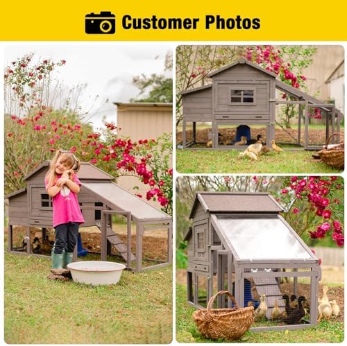 Aivituvin Chicken Coop Mobile Hen Coop, Large Poultry Cage with Wheels Outdoor Backyard Chicken House