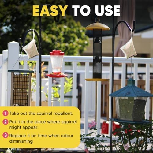 Squirrel Repellent Outdoor, Chipmunk Repellant, Squirrel Repellant for Garden, Chipmunk Deterrent for Attic, Keep Squirrels Out of Cars for, Repellent Squirrels for Plant & Bird Feeder-12P