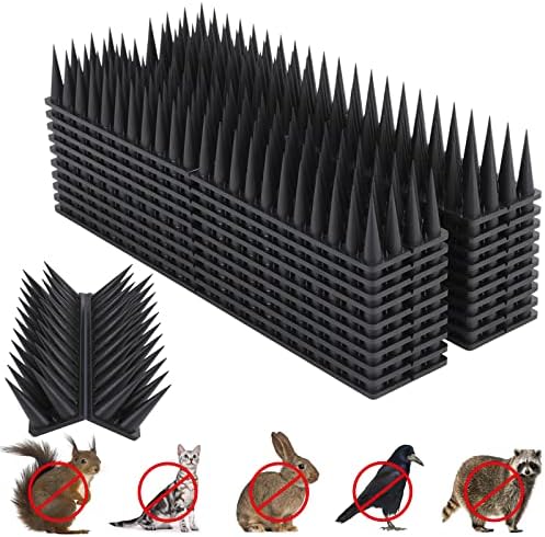 Bird Spikes, 30 Pack Bird Deterrent for Outside, Pigeon Spikes for Raccoon Squirrel Cats Bird Deterrent Spikes for Fences and Roofs to Keep Birds Away(28Feet)