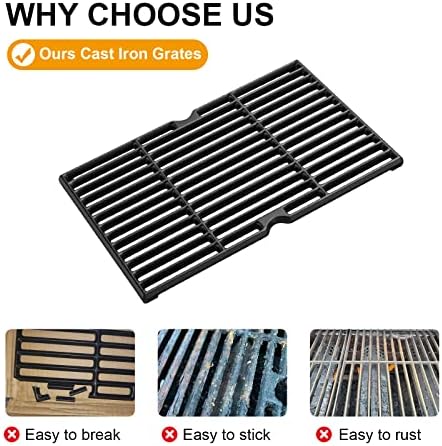 Cooking Grid Grates for Kenmore 4 Burner Grills,Enamel Cast Iron Grate Replacement Parts for Kenmore 146.10016510,146.46365610,146.16142210,146.16198211,2 Pack