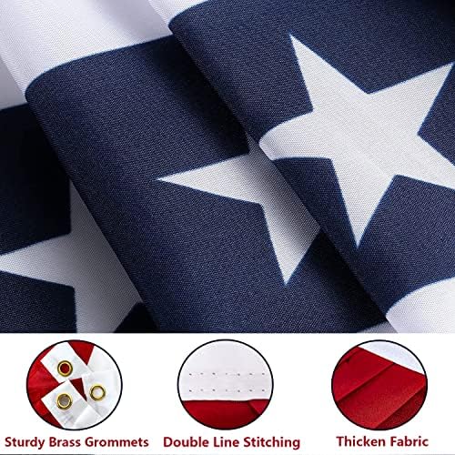 American Patriotic Bunting Flag, American Flag Bunting1.5x3Ft for Outside, Decoration Flags, Patriotic Half Fan Bunting Flag with Brass Grommets for 4th of July Indoor Outdoor Decorations (Set of 6)