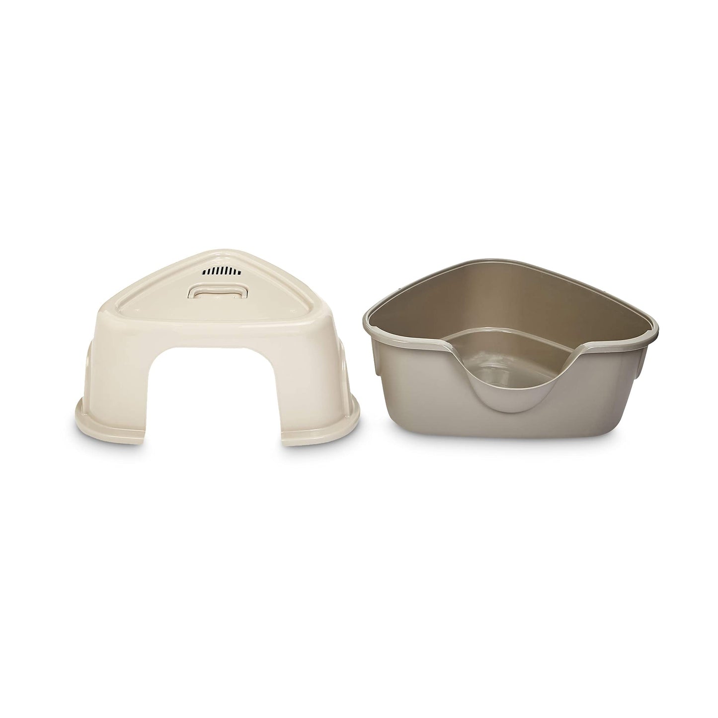Amazon Basics Cat Litter Box with Lid, No-Mess, Standard, unisex, Charcoal, 26 in x 23 in x 20 in