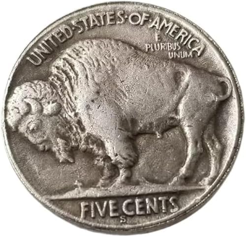 Antique American Silver Dollar, 1935 Buffalo Eagle Coin, Vintage U.S. Old Coins, USA Lucky Coin, Morgan Silver Dollar, Creative Gift(Buffalo 1935)