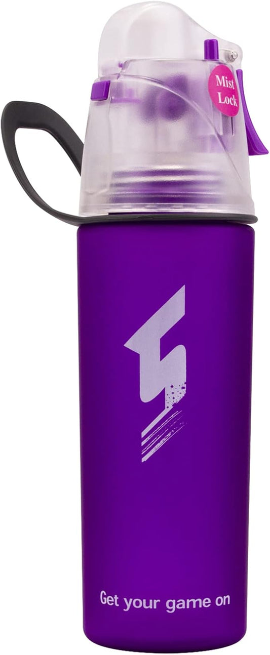 Linowos Drinking and Misting Sports Water Bottle, Non-Toxic BPA Free, Fast Water Flow Opens with 1-Click, Portable Leak-Proof Spray Cup for Cycling Fitness Camping Hiking Outdoor