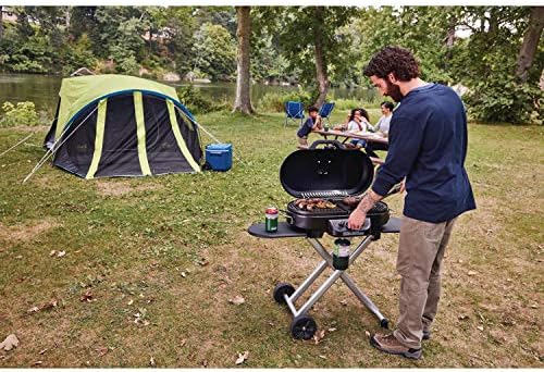 Coleman RoadTrip 285 Portable Stand-Up Propane Grill with 3 Adjustable Burners & Instastart Ignition, 20,000 BTUs of Power for Outdoor Cooking, Camping, Tailgating, Grilling, BBQs, & More