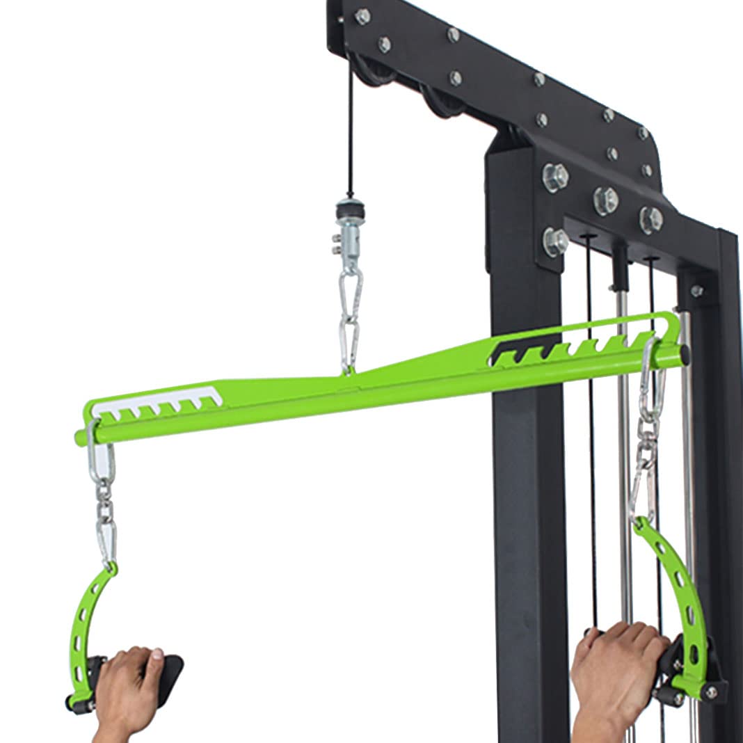 Home Gym Fitness Spreader Bar, Multi-Grip Wide Lat Pull Down Bar, Neutral Grip Handle, Attachments Long Bar for Cable Pulley System Mahine, T-bar Row Landmine Attachment (SP-SHORT BAR)